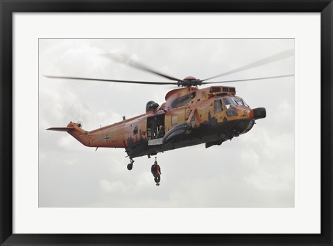 Framed German WS-1 Sea King during a Fast-roping Exercise Print