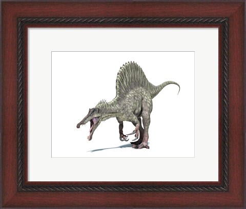 Framed 3D Rendering of a Spinosaurus Dinosaur Print