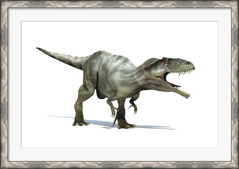 Framed 3D Rendering of a Giganotosaurus Dinosaur Print