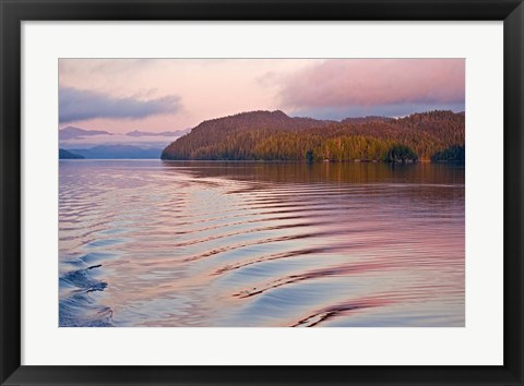 Framed Canada, British Columbia, Calvert Island, Boat wake Print