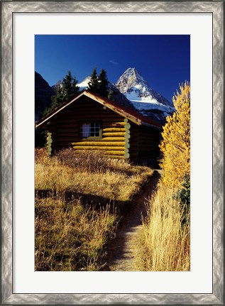 Framed British Columbia, Mount Assiniboine, Log cabin Print
