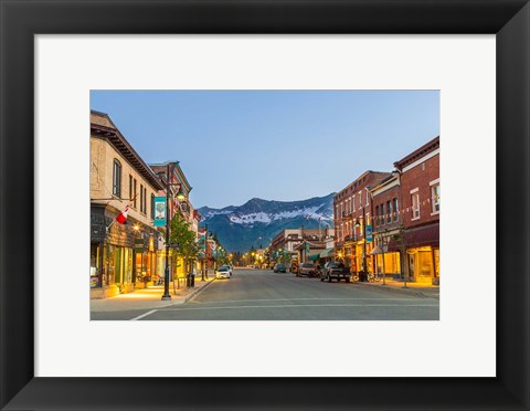Framed Historic 2nd Street, in downtown Fernie, British Columbia, Canada Print