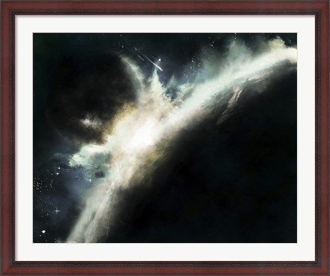 Framed Planet Pushed Out of its orbit Striking Another Planet Print