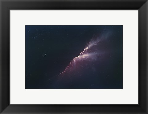 Framed Rays of Light from a Newborn Nebula Print