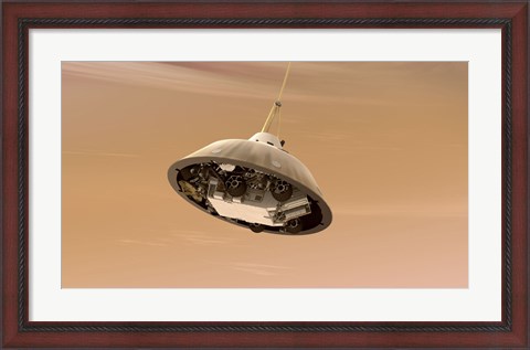Framed Artist&#39;s Concept of NASA&#39;s Curiosity Rover tucked inside the Spacecraft&#39;s Backshell Print