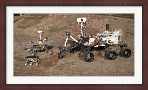 Framed Third Generations of Mars Rovers Print