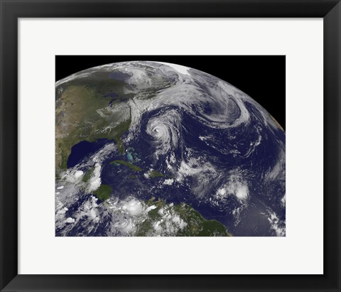 Framed Tropical Cyclones Katia, Lee, Maria and Nate in the Atlantic Ocean Print