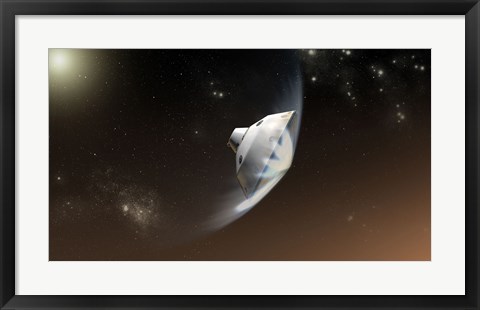 Framed Concept of NASA&#39;s Mars Science Laboratory Aeroshell Capsule as it Enters the Martian atmosphere Print