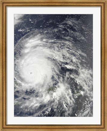 Framed Hurricane Irene over the Bahamas Print