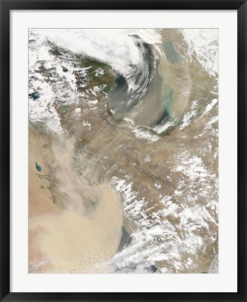 Framed intense Dust Storm Blows over the Middle East Print