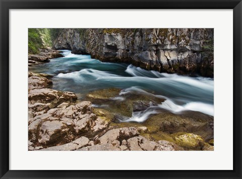 Framed Maligne River, Maligne Canyon, Jasper NP, Canada Print