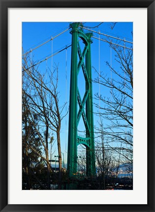 Framed British Columbia, Vancouver, Lion&#39;s Gate Bridge Tower Print