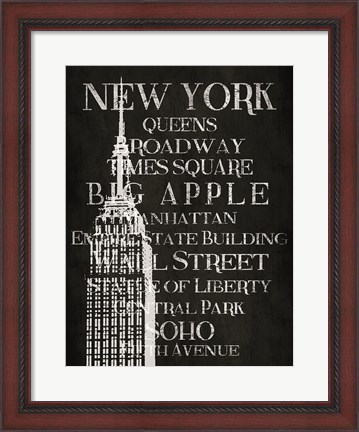 Framed Black &amp; White New York Print