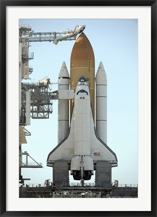 Framed Space Shuttle Atlantis Sits on the Launch Pad at the Kennedy Space Center in Anticipation of its upcoming Launch Print