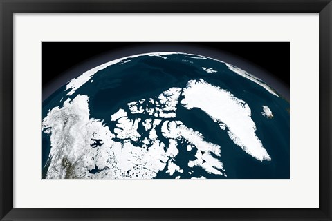 Framed View over Greenland and the Arctic Ocean Print