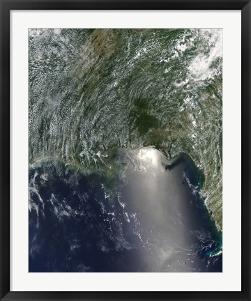 Framed Satellite view of an Oil Spill is Visible Across the Northern Gulf of Mexico Print