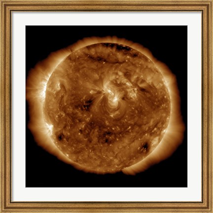 Framed Dark Rift in the Sun&#39;s Atmosphere Known as a Coronal Hole Print