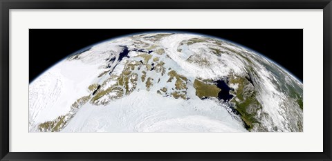 Framed Partial view of Earth showing Northern Canada and Northern Greenland Print
