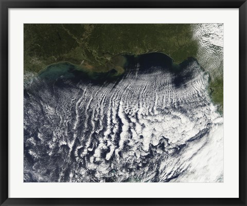 Framed Cloud Streets are Visible Stretching out into the Gulf of Mexico Print