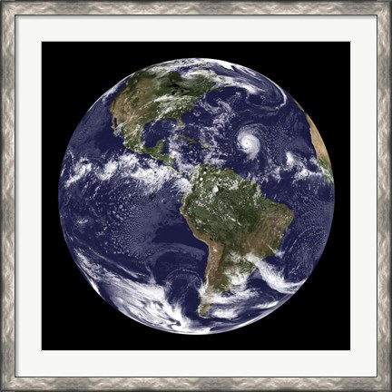 Framed Full Earth Showing North America and South America Print