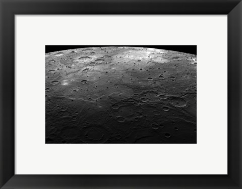 Framed Large Craters on the Planet Mercury Print