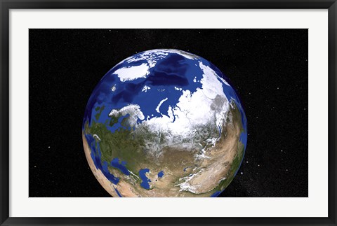 Framed View of Earth Showing the Arctic Region Print