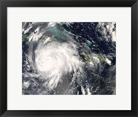 Framed Hurricane Gustav over Jamaica Print
