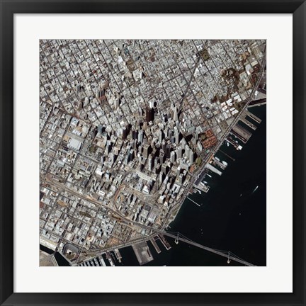 Framed Oblique-Angle view of San Francisco&#39;s Financial District Print