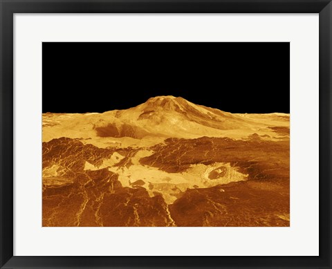 Framed 3D Perspective View of Maat Mons on Venus Print