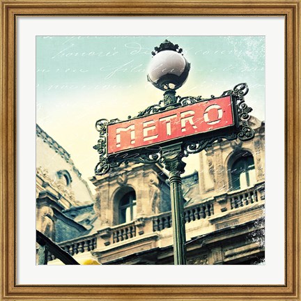 Framed Paris Metro Letter Print