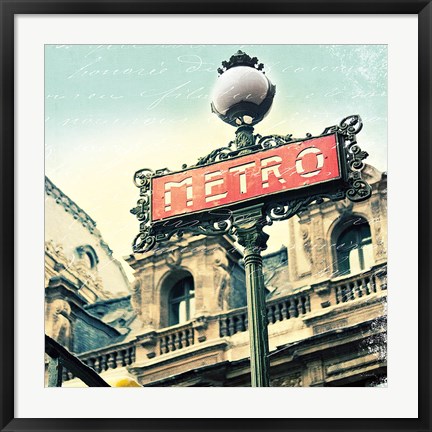 Framed Paris Metro Letter Print