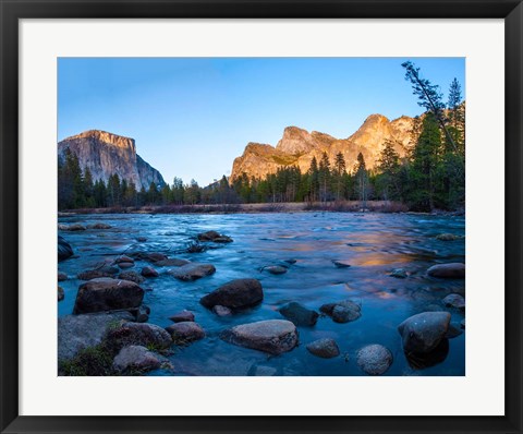 Framed Rocks in The Merced River in the Yosemite Valley Print