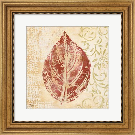 Framed Leaf Scroll II Print