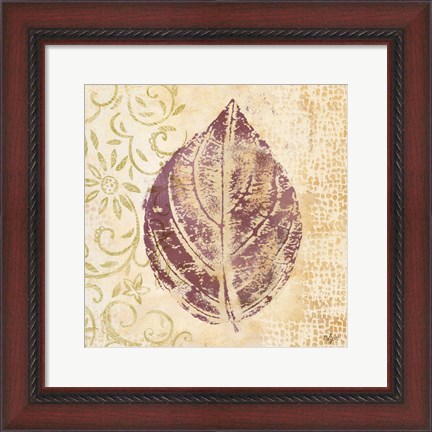 Framed Leaf Scroll III Print