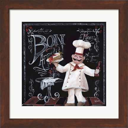 Framed Chalkboard Chefs II Print