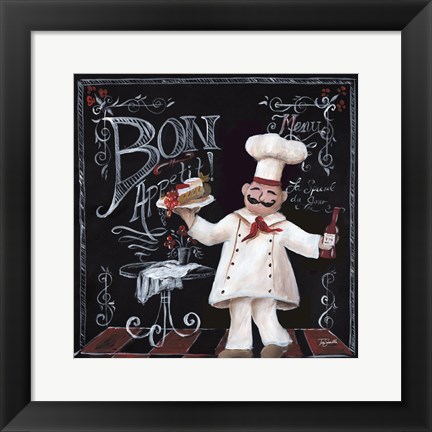 Framed Chalkboard Chefs II Print