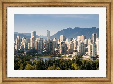 Framed Skyline of Vancouver, British Columbia, Canada Print