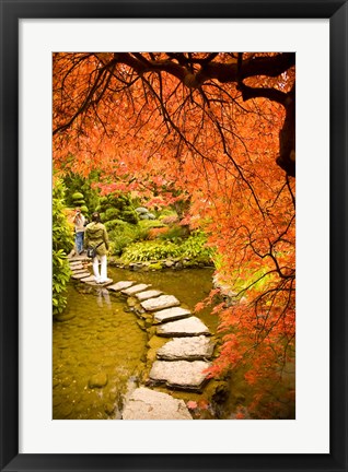Framed Japanese Garden, Butchart Gardens, Victoria, BC Print
