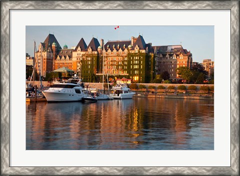 Framed British Columbia, Victoria, Empress Hotel, Harbor Print