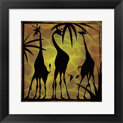 Framed Safari Silhouette III Print