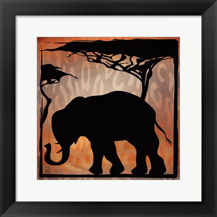 Framed Safari Silhouette IV Print