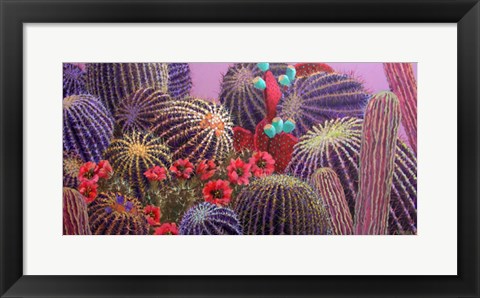 Framed Barrel Cactus 1 Print