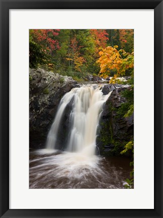 Framed WI, Pattison SP, Little Manitou Falls, Black River Print