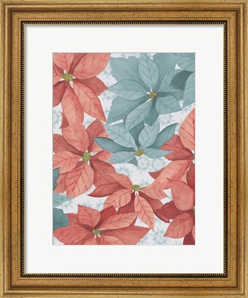 Framed Christmas Poinsettia II Print