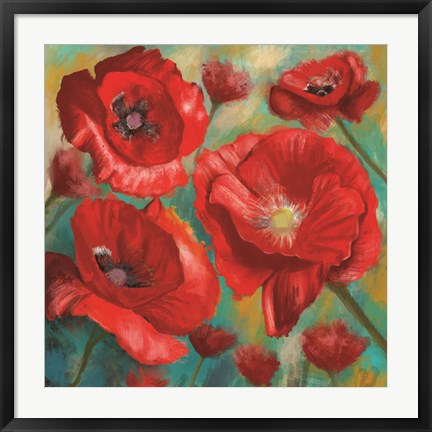 Framed Red Poppies Bloom of Joy Print