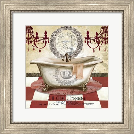 Framed Red French Bath I Print