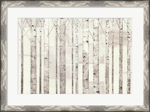 Framed Birch Trees on White Print