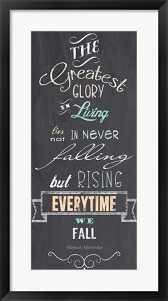 Framed Greatest Glory - Nelson Mandela Quote Print