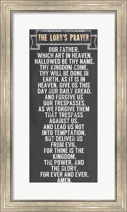 Framed Lord&#39;s Prayer - Chalkboard Style Print