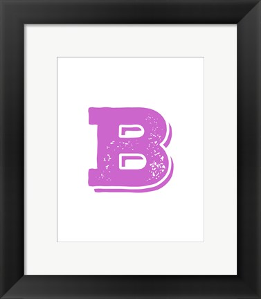 Framed B in Pink Print